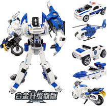 Fire speed Longfeng City Men Five-body Robot Combination King Kong Childrens Police Car Motorcycle Deformation Toy
