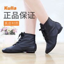 High-top canvas leather jazz boots dance shoes mens training shoes ballet dance womens shoes soft-soled boots