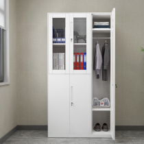 Five-door locker White staff locker thickened office glass locker iron wardrobe with lock file cabinet