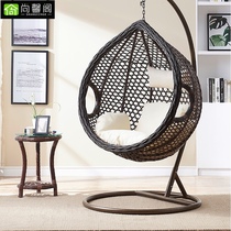 Hanging basket Swing hanging chair Indoor household rattan chair Cradle chair Hanging blue lazy birds nest Single adult hanging orchid off chair