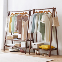 Solid wood hangers on the ground simple modern hangers simple easy to accept Clothes Clothes Rack bedroom coat rack home