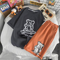 New suit men's summer 2020 trend Korean cartoon short sleeve shorts with loose casual two-piece set