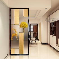 Glass screen partition Living room entrance Modern simple frosted light luxury wash basin Bathroom Painted elk