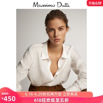 Massimo dutti women's wear store same 2020 new linen plain white shirt women's simple long sleeve shirt 05100512250