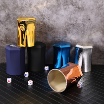 KTV night field color Cup dice set electroplated hexagonal diamond sieve Cup shake color sub Cup can be customized LOGO