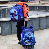 Can drag the trolley school bag 2021 new male primary school students with wheels childrens third to sixth grade trolley case