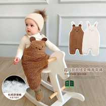 Chenchen mother infant children's clothing winter women's infant plus cotton warm one-piece pants men's Baby Super Q Cute Cotton belt pants