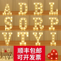 English letter styling lamp love trunk decoration confession birthday props KTV layout LED luminous digital lamp