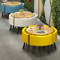 Negotiating table and chairs Composition One table four-chair receptionist reception desk small round table modern minimalist guests table personality creativity
