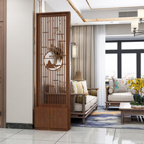 New Chinese screen partition simple living room shoe cabinet entrance wall mobile simple modern bedroom solid wood seat screen decoration
