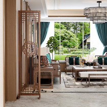 Chinese solid wood screen folding partition living room Mobile bedroom hotel wall office modern simple blocking porch