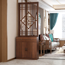 New Chinese screen partition Living room seat screen Bedroom block household entrance Hollow carved shoe cabinet locker storage