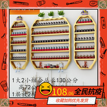 Nail art shelf Wall hanging net red nail shop wall rack display simple ins wind nail polish glue placement rack Wrought iron