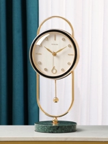 Seat Bell Light Extravagant Desktop Clock Swing Piece Living Room Home Fashion Modern Minima TV Cabinet Clock Silent Quartz Clock