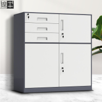 Partial three insurance filing cabinet iron sheet short Cabinet Office data Cabinet balcony drawer locker tool with lock small cabinet