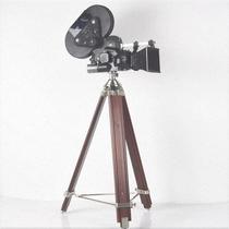 Nostalgic old cinema machine German antique Alai Arriflex 16mm film film camera solid wood tripod