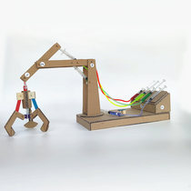 Corrugated paper hydraulic grab doll robotic arm manual diy material pack experiment steam primary school student science and technology small production