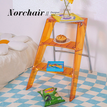 Net red ins transparent ladder modern simple home folding ladder Nordic acrylic multifunctional storage three-step ladder