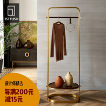 Italian light luxury coat rack bedroom floor-to-ceiling brass designer creative modern simple stainless steel hanger