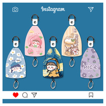 Cheese Sauce Key Bag Car Leather Jacket Pull-out Key Buckle Protection Shell Lock Spoon Bag Woman New Multifunction Apply