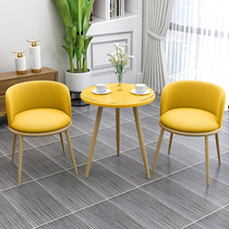 Leisure balcony small round table tea table chair combination Nordic small household coffee table three-piece set Net red one table and two chairs