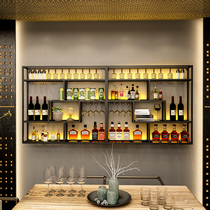 Wall-mounted wine cabinet Restaurant household bar decoration Multi-functional red wine wine wall with light display wine rack