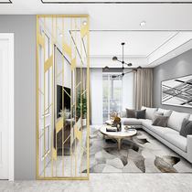 Wrought screen partition wall living room metal mesh Red simple modern entrance hollow Nordic stainless steel porch decoration