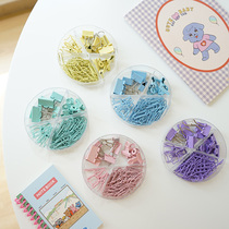 Yuanqi corner Korean ins colored cute clip set girl Handbook stationery long tail clip clip combination