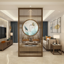 New Chinese screen partition porch living room household entry light luxury wearing Hall to block wood all solid wood