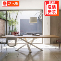 Nordic Solid Wood Bars Guest Desk Designer Creative Meeting Table 10 People Office Big Long Table Customize