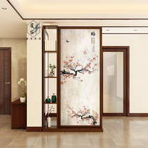Living room entry entrance cabinet New Chinese screen partition Household shelf Solid wood brake small apartment bedroom seat screen