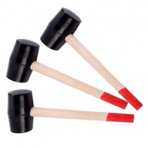 Wooden handle rubber hammer decoration installation hammer black leather hammer plate ceramic tile marble rubber hammer wooden hammer mallet