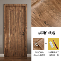 Door sticker full thick self-adhesive door old furniture refurbished decoration door frame edging sticker waterproof wood grain wallpaper