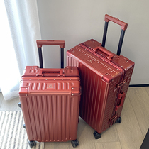 Object luggage wine red wedding box bride dowry suitcase trolley case password dowry suitcase female