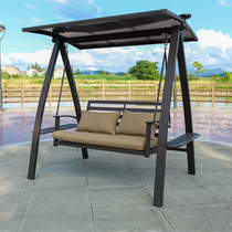 Outdoor cast aluminum swing rainproof hammock swing Courtyard balcony Outdoor leisure household rocking chair hanging chair Hanging basket chair