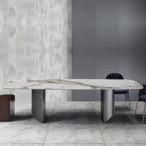 Italian minimalist rock board table modern simple small apartment home designer rectangular light luxury high-end dining table
