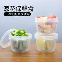 Scallion ginger garlic storage box kitchen onion drain fresh-keeping box refrigerator round food fruit preparation box food Special
