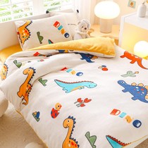 Kindergarten quilt three-piece double-sided cots with cots for winter coral velvet in a cot of six pieces