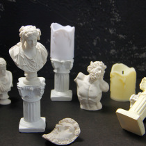 ins photo props Eurostyle Roman columns figurines mini-necropolis candle retro candlesticks Ornament Photography