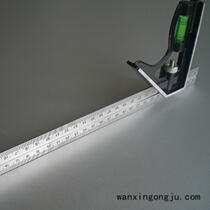 Multifunctional combination angle ruler Horizontal 300mm stainless steel movable right angle ruler Triangle ruler 45 degree turning ruler