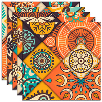 Bohemian wallpaper self-adhesive waterproof toilet kitchen balcony floor wall decoration sticker background wall wallpaper