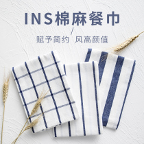 Nordic Jane Joins Wind West Dining Cotton Linen Cloth Mesh Red Gourmet Photo Cake Baking Milk Tea Photo-Prop Photography Swing Piece Food Shooting Background Cloth