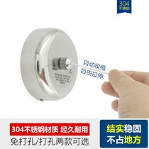 Invisible clothesline clothes black balcony shrink clothesline indoor household telescopic drying rack free of holes