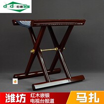 Weifang Red Wood Insert Silver Matzal Solid Wood Folded Portable Home Adult Backrest Fishing Chair Upscale Living-room Small Stool