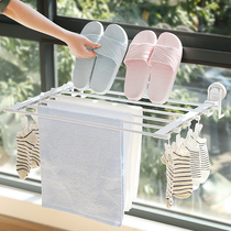 Window drying rack Windowsill shoe rack Small clothes drying artifact indoor sun shoe rack balcony suction cup drying hanger