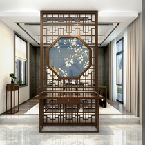 Chinese solid wood screen partition entrance Simple modern seat screen Living room bedroom block partition wall Household entrance table