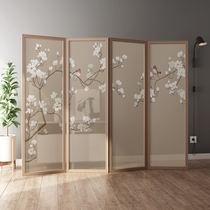 Chinese screen partition living room bedroom shielding home entrance gate classical Zen solid wood folding mobile folding screen