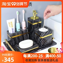 Marble bathroom five-piece sink tray light luxury bathroom supplies wash set Nordic model room ornaments
