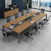 Conference table long table simple modern business office rectangular panel splicing conference room negotiation table and chair combination