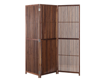 Conneden Black Walnut Solid Wood Screen French Entrance Partition Folding Mobile Wood Screen FP05657